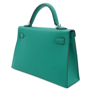 Green Epsom Leather Gold Hardware Mini II Kelly Bag