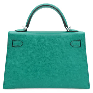 Green Epsom Leather Gold Hardware Mini II Kelly Bag