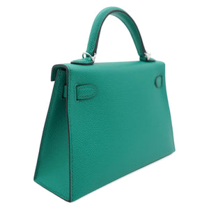 Green Epsom Leather Gold Hardware Mini II Kelly Bag