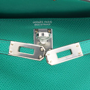 Green Epsom Leather Gold Hardware Mini II Kelly Bag