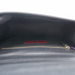 Black Leather Medium Rockstud Glam Lock Flap Bag