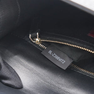 Black Leather Medium Rockstud Glam Lock Flap Bag