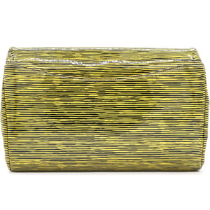 Patent Calfskin Striped Single Flap Bag