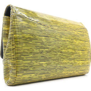 Patent Calfskin Striped Single Flap Bag