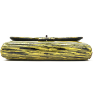 Patent Calfskin Striped Single Flap Bag