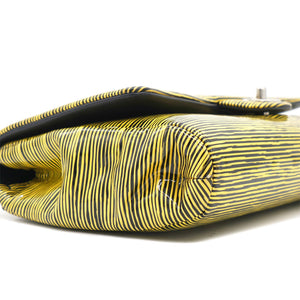 Patent Calfskin Striped Single Flap Bag