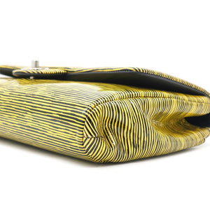 Patent Calfskin Striped Single Flap Bag