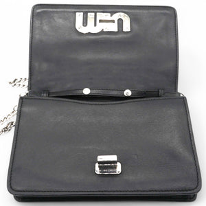 Tessuto Matelasse Delice Miu Logo Bag Black