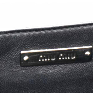 Tessuto Matelasse Delice Miu Logo Bag Black