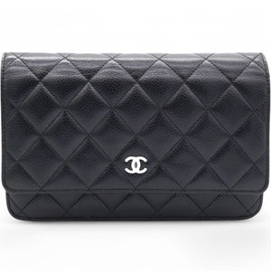 Caviar Quilted Wallet On Chain WOC Black NFC
