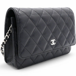 Caviar Quilted Wallet On Chain WOC Black NFC