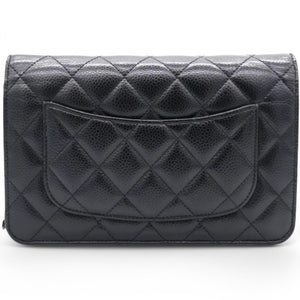 Caviar Quilted Wallet On Chain WOC Black NFC