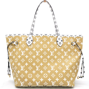 Khaki Giant Monogram Canvas Neverfull MM Bag