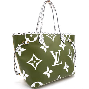 Khaki Giant Monogram Canvas Neverfull MM Bag