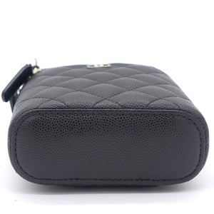 Caviar Quilted Nano Vertical Coco Beauty Vanity Case With Chain Black