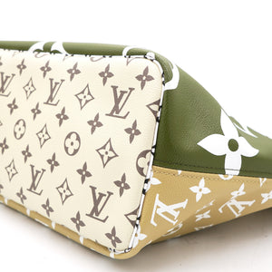 Khaki Giant Monogram Canvas Neverfull MM Bag