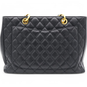 Caviar Quilted Grand Shopping Tote GST Black