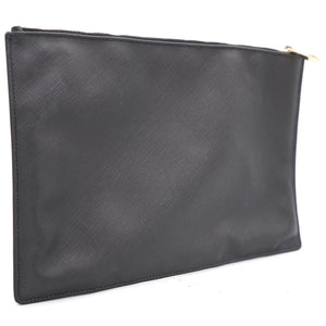 Textured Coated Canvas Madonna Print Large Flat Zip Pouch