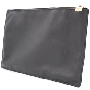 Textured Coated Canvas Madonna Print Large Flat Zip Pouch