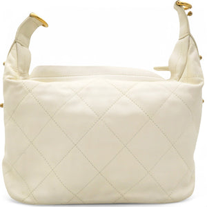 Calfskin Quilted Daily Hobo White
