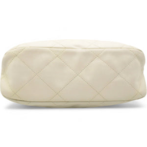 Calfskin Quilted Daily Hobo White