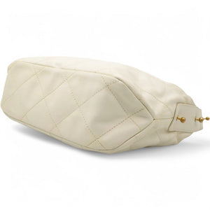 Calfskin Quilted Daily Hobo White