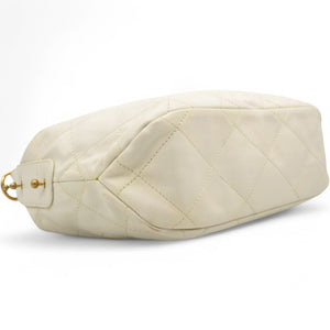 Calfskin Quilted Daily Hobo White