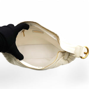 Calfskin Quilted Daily Hobo White