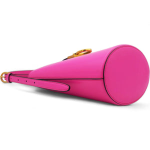 Calfskin Trifolio Bucket Shoulder Bag Hot Pink