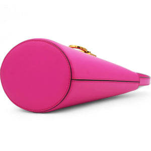 Calfskin Trifolio Bucket Shoulder Bag Hot Pink