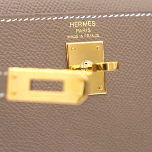 Etoupe Epsom Leather Gold Hardware Kelly 25 Bag
