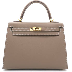 Etoupe Epsom Leather Gold Hardware Kelly 25 Bag
