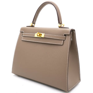 Etoupe Epsom Leather Gold Hardware Kelly 25 Bag