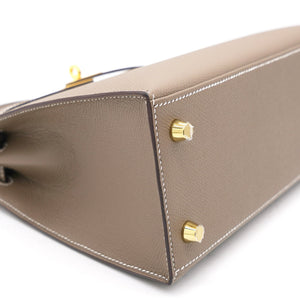 Etoupe Epsom Leather Gold Hardware Kelly 25 Bag