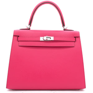 Pink Epsom Leather Palladium Hardware Kelly 25 Bag