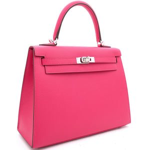 Pink Epsom Leather Palladium Hardware Kelly 25 Bag