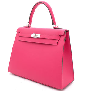 Pink Epsom Leather Palladium Hardware Kelly 25 Bag