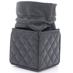Lambskin Quilted Nano Cube Drawstring Bag Black