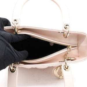 Light Pink Cannage Leather Medium Lady Dior Tote 2018