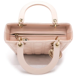 Light Pink Cannage Leather Medium Lady Dior Tote 2018