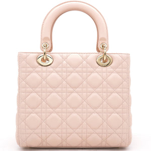 Light Pink Cannage Leather Medium Lady Dior Tote 2018