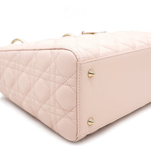Light Pink Cannage Leather Medium Lady Dior Tote 2018