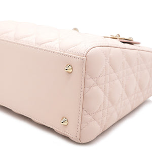 Light Pink Cannage Leather Medium Lady Dior Tote 2018