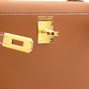 Gold Epsom Leather Gold Hardware Mini II Kelly Bag