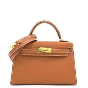 Gold Epsom Leather Gold Hardware Mini II Kelly Bag