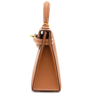 Gold Epsom Leather Gold Hardware Mini II Kelly Bag