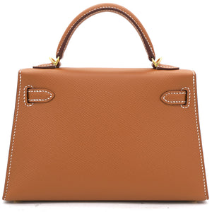 Gold Epsom Leather Gold Hardware Mini II Kelly Bag