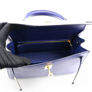 Epsom Kelly Sellier 25 Bleu Saphir