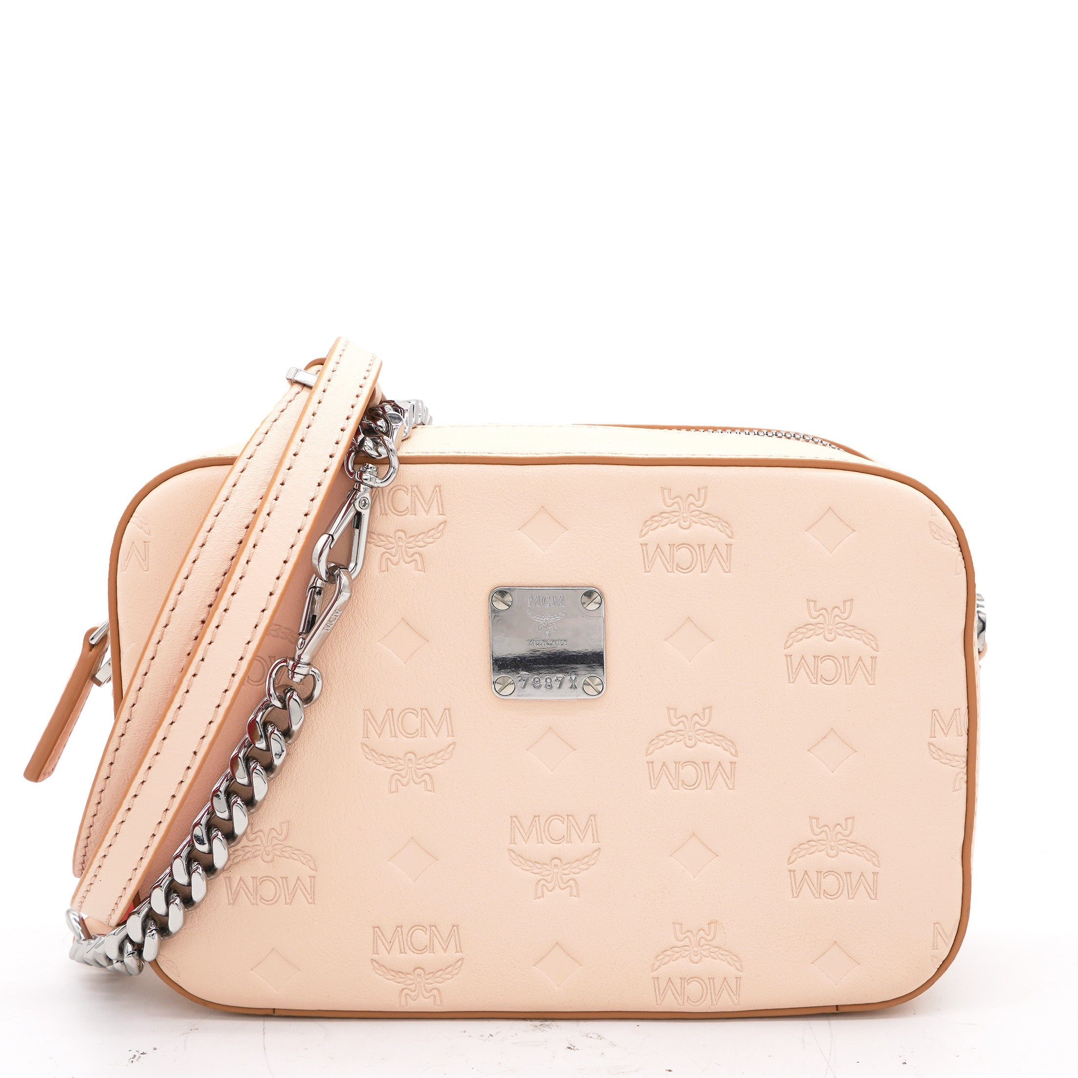 Light Pink Visetos Embossed Leather Camera Bag