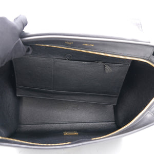 Tri-Color Leather and Suede Medium Trapeze Top Handle Bag